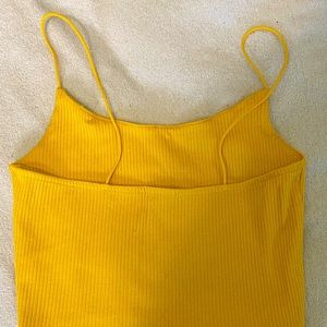 GARAGE Mustard yellow ribbed cami tank top Size Small